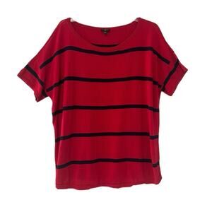 Talbots Woman Knit Top Size 2X Red Black Dolman Sleeve Career Casual Capsule